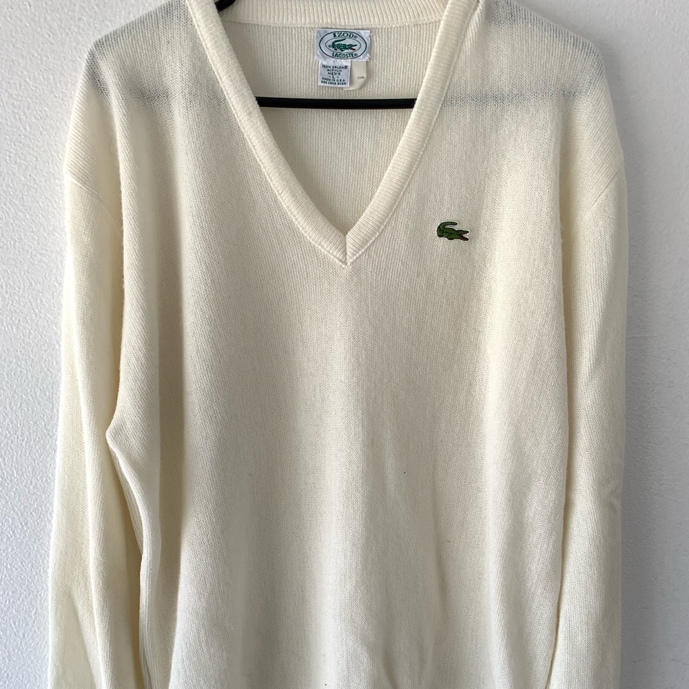 VTG LACOSTE IZOD 70s 80s tennis golf v neck retro